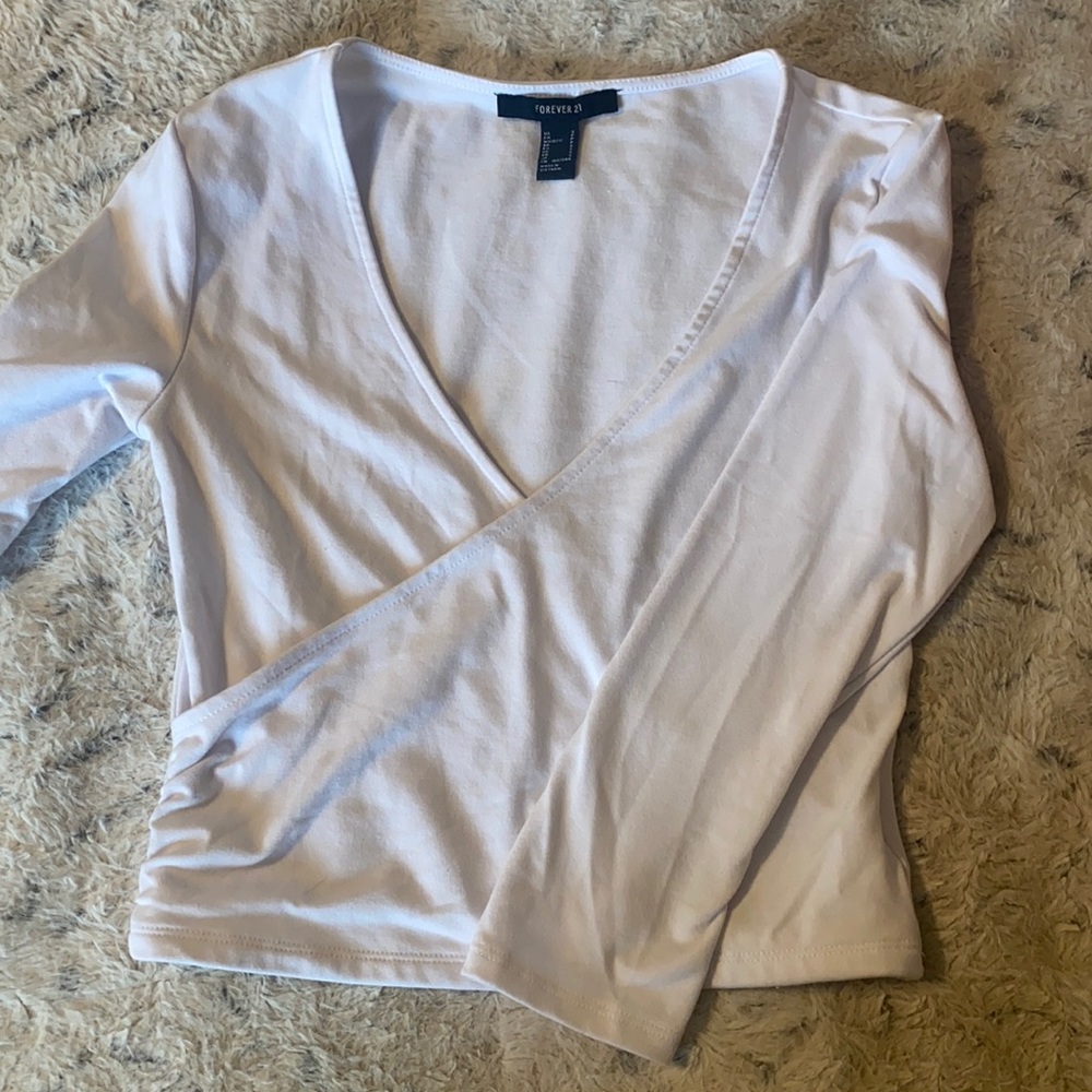 3/4 sleeve surplice top